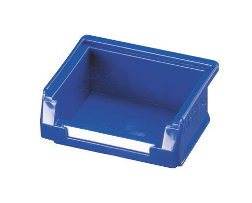 Der blaue ®RasterPlan Lagersichtkasten Gr. 8 von Kappes Systeme GmbH bietet robuste Aufbewahrung mit Aufhängeleiste, ideal für Kleinteile und Lebensmittel.