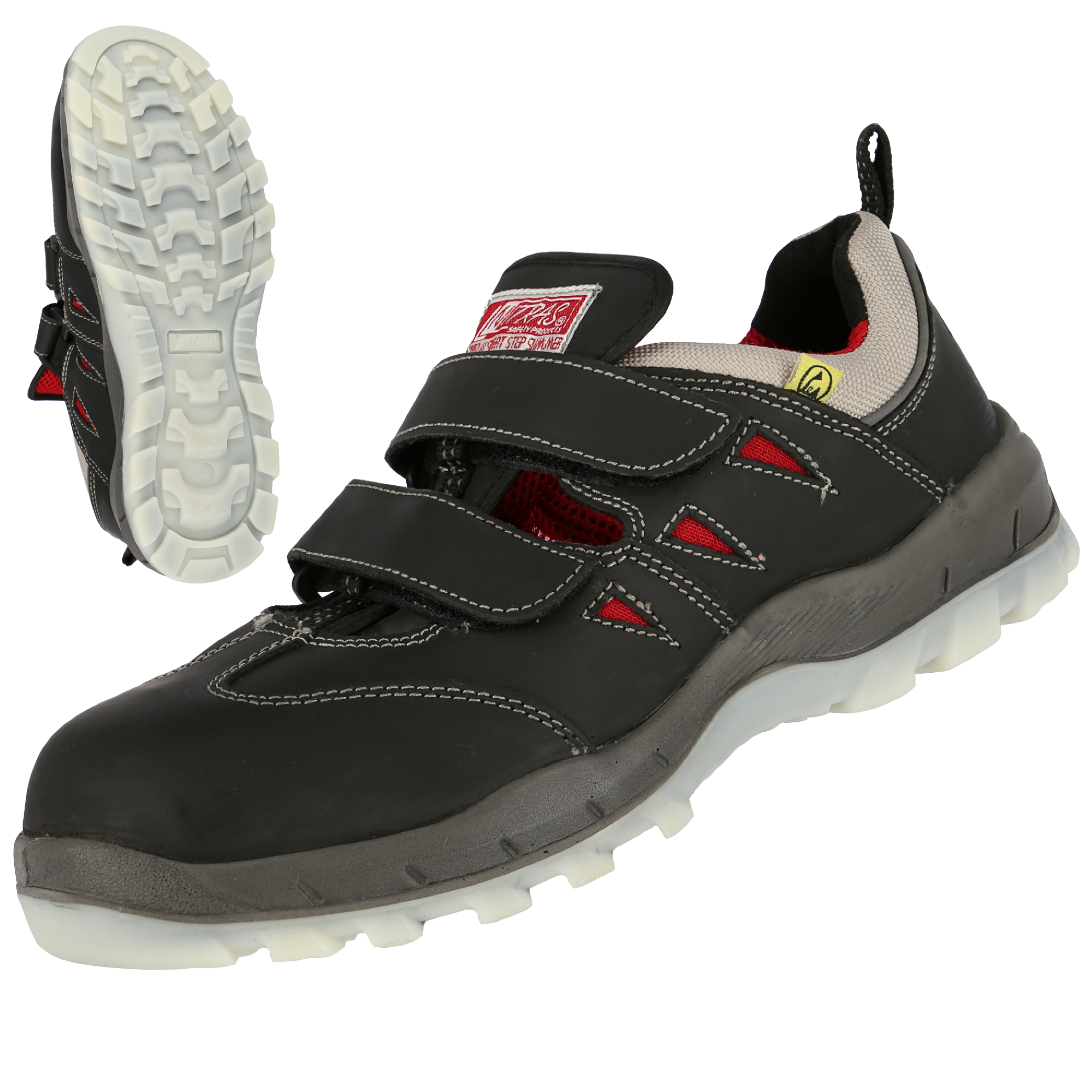NITRAS SPORT STEP SA, S1P Sicherheitssandalen, schwarz, EN ISO 20345, EN 61340-4-3, DGUV Regel 112-191