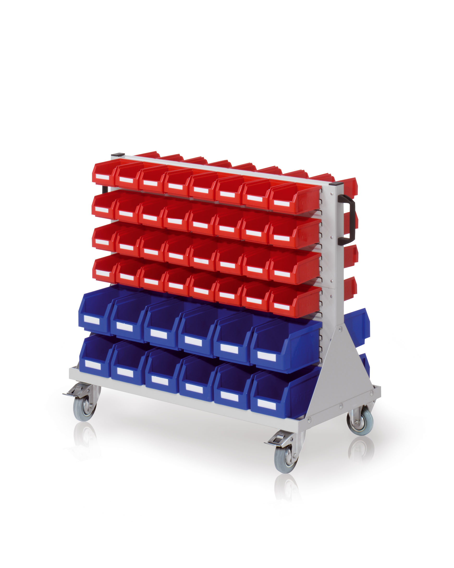 Der RasterMobil Rollwagen Gr. 2 von Kappes Systeme bietet mit 88 Lagersichtk?sten und modularer Bauweise eine flexible, mobile L?sung f?r effiziente Materiallagerung.