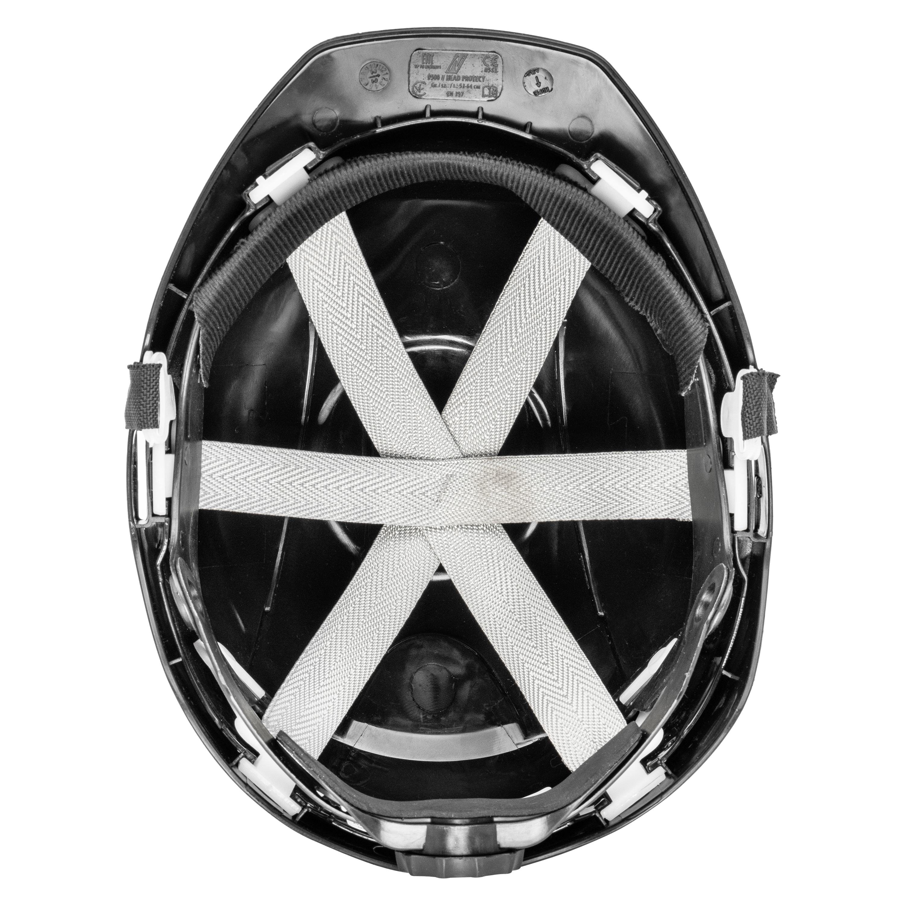 NITRAS HEAD PROTECT, Industrieschutzhelm, Schale aus HDPE, schwarz, Innenausstattung aus LDPE / Textil, schwarz / grau, EN 397