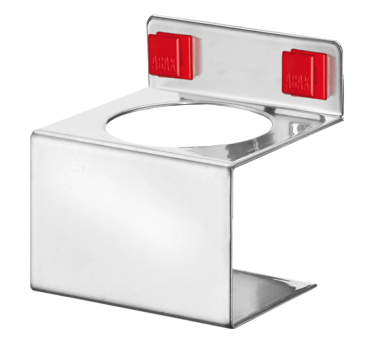 ABAX® Sprühflaschenhalter, alufarben, Ø 52 mm, B 76 mm, Teil des flexiblen ®RasterPlan Systems, werkzeuglose Montage, ideal für effiziente Organisation.