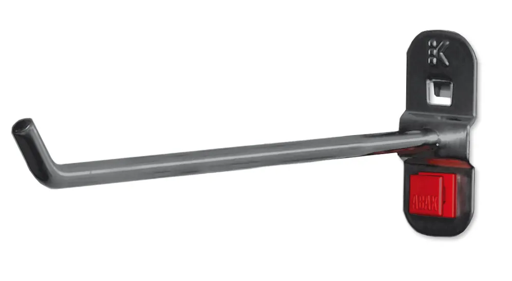 ABAX® Werkzeughalter, 200 mm, anthrazitgrau, kompatibel mit ®RasterPlan. Werkzeuglose Montage, flexible Handhabung, ideal für Industrieanwendungen.