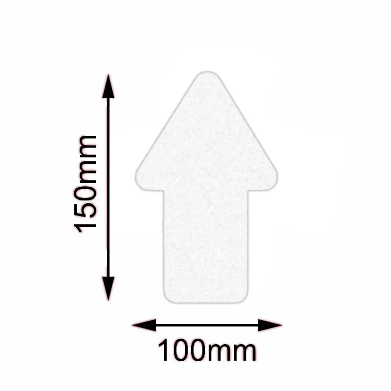 Produktbild zeigt Bodenmarkierer Safety von Mehlhose: Wei?e Pfeile aus strapazierf?higer PVC-Folie mit Antirutschoberfl?che, ideal f?r Innenbereiche.