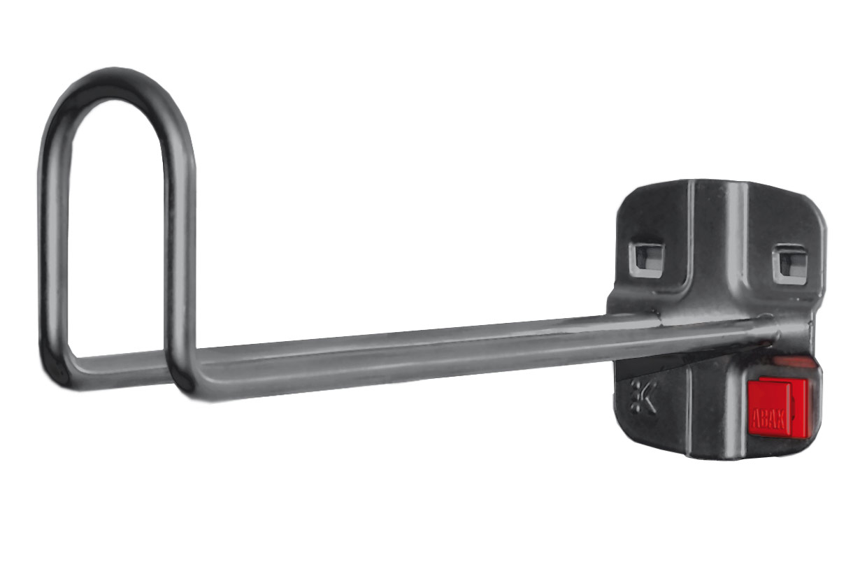ABAX® Kabelhalter, 200 mm lang, 50 mm hoch, in Anthrazitgrau. Werkzeuglose Montage, flexibel und sicher, kompatibel mit ®RasterPlan. Perfekt für effiziente Werkstattorganisation.