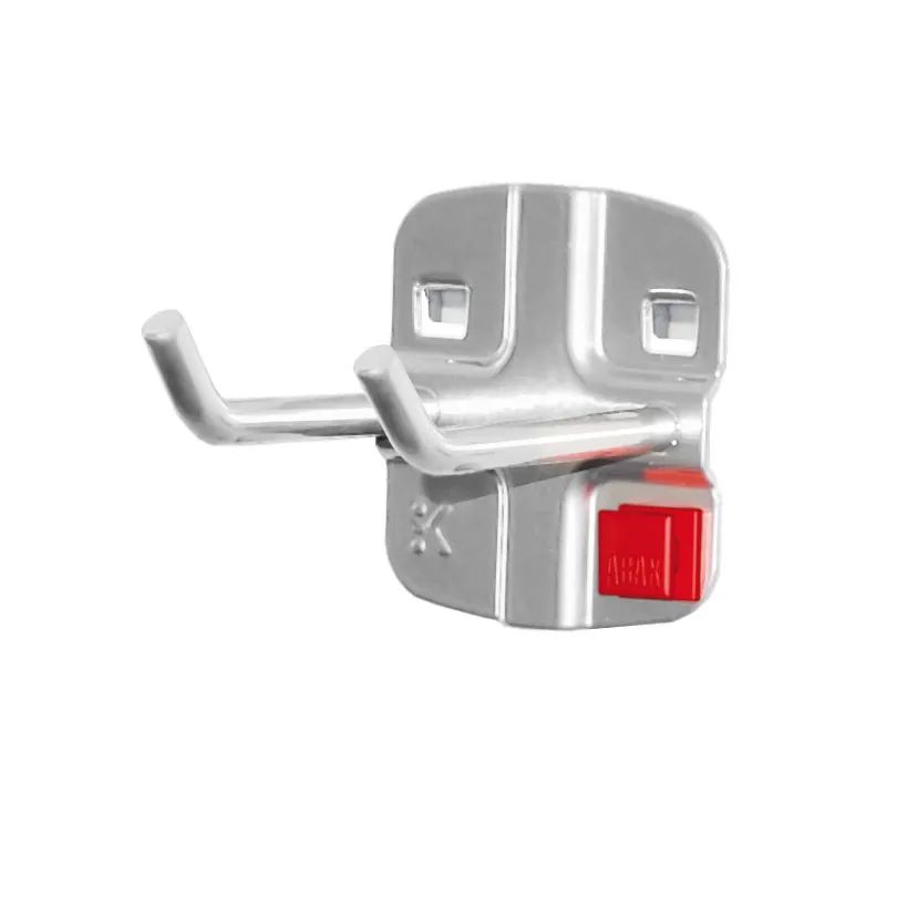 ABAX? Doppelter Werkzeughalter, 50 mm, Alufarbe: Innovativer, werkzeugloser Halter f?r ?RasterPlan-Systeme, bietet Flexibilit?t und einfache Handhabung.