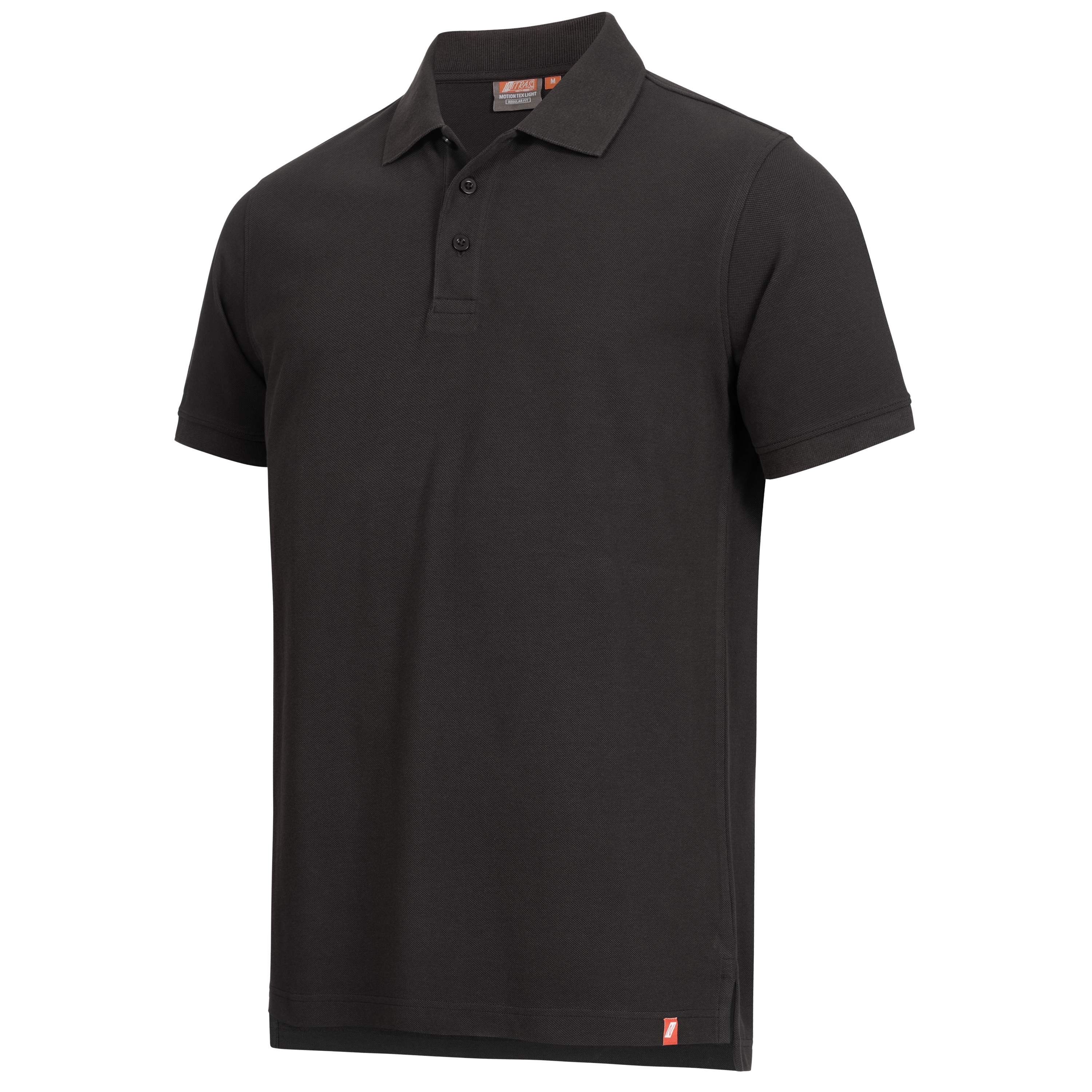 NITRAS MOTION TEX LIGHT, Poloshirt, schwarz (Farbcode: 1000), vorgewaschen, Polokragen, 100% Baumwolle, 200g/qm, EN 13758-2 (mit Ausnahme von Weiß und Hellgrau), STANDARD 100 by OEKO-TEX®