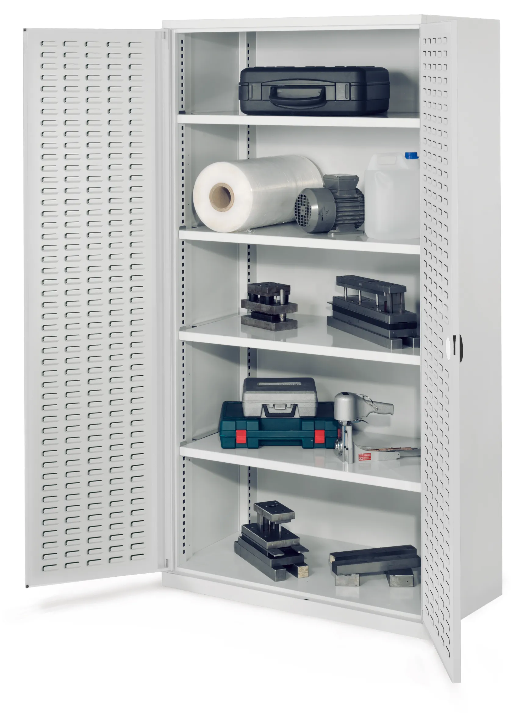 Schwerlastschrank Modell 41 von Kappes Systeme: Robuste Stahlkonstruktion, 1950x1000x600 mm, RAL7035, f?r extreme Belastungen bis 1,65 t, mit flexibler Lagerung.