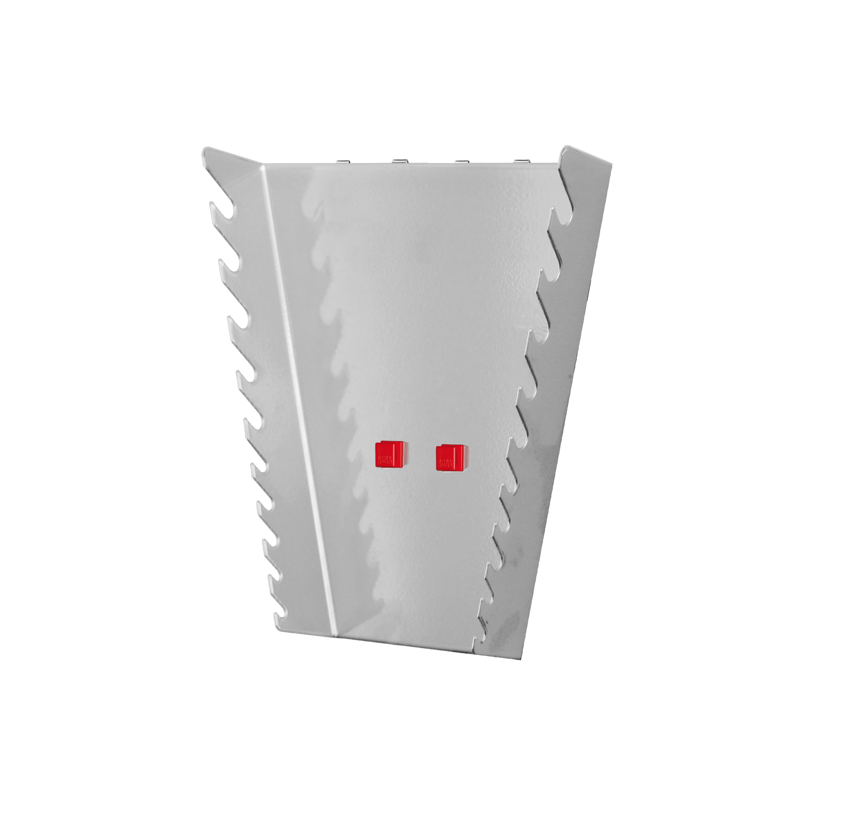 Der ABAX® Ringschlüsselhalter von Kappes, alufarben, fasst bis zu 10 Schlüssel. Kompakt und werkzeuglos montierbar, ideal für flexible Werkstattorganisation.