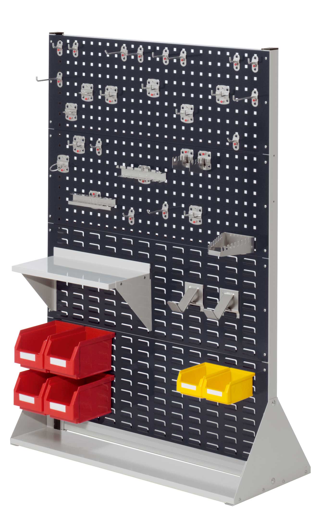 Die doppelseitige ®RasterPlan Stellwand Gr.4 von Kappes Systeme bietet flexible Lagerlösungen mit robustem Design und einfacher Montage für optimale Arbeitsplatzorganisation.