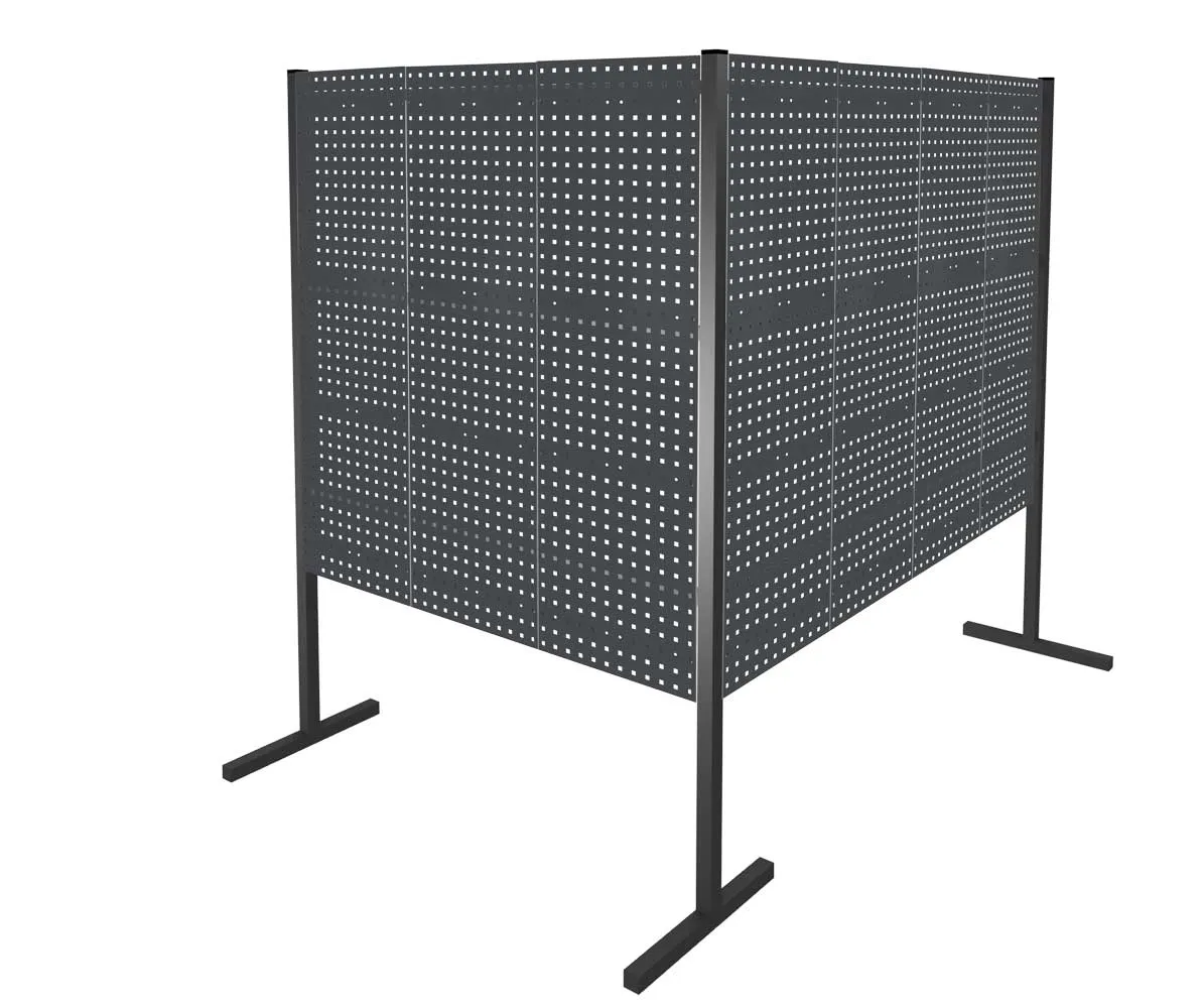 Das ®RasterPlan Trennwandsystem Doppelfeld 90° von Kappes Systeme GmbH bietet flexible, robuste und ästhetische Trennwände in RAL 7016 für industrielle Umgebungen.