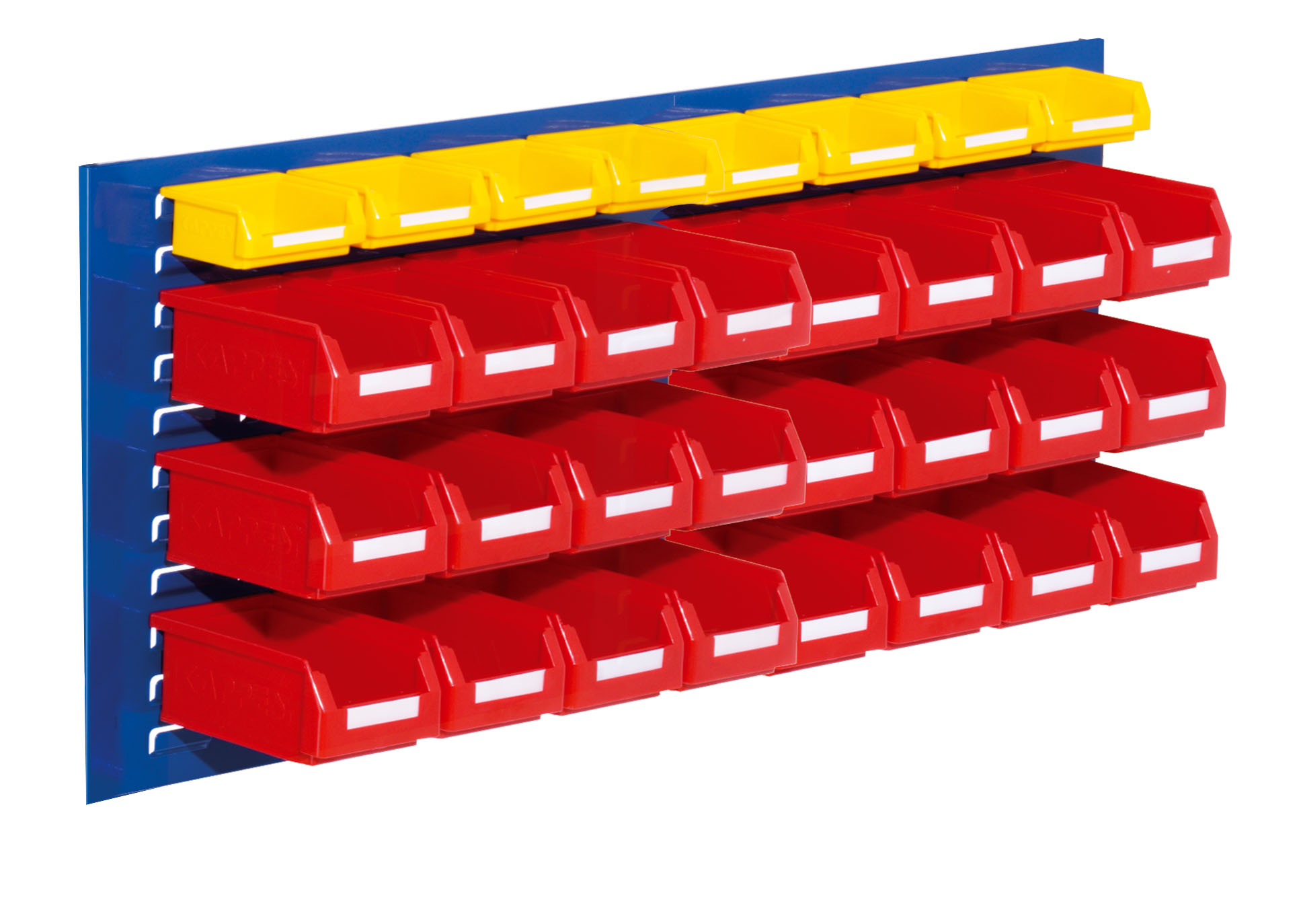 Das RasterPlan Schlitzplatten Einsteigerset 11 von Kappes Systeme GmbH in RAL 5010 bietet robuste, flexible Lagerlösungen mit 32 Lagersichtkästen für industrielle Anwendungen.