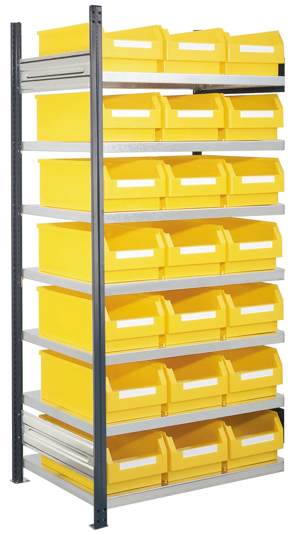 Das ?RasterPlan Steckregal von Kappes Systeme GmbH bietet mit 21 Lagersichtk?sten und flexibler Erweiterung eine robuste Lagerl?sung in anthrazitgrau. Ma?e: 2000x1000x600 mm.