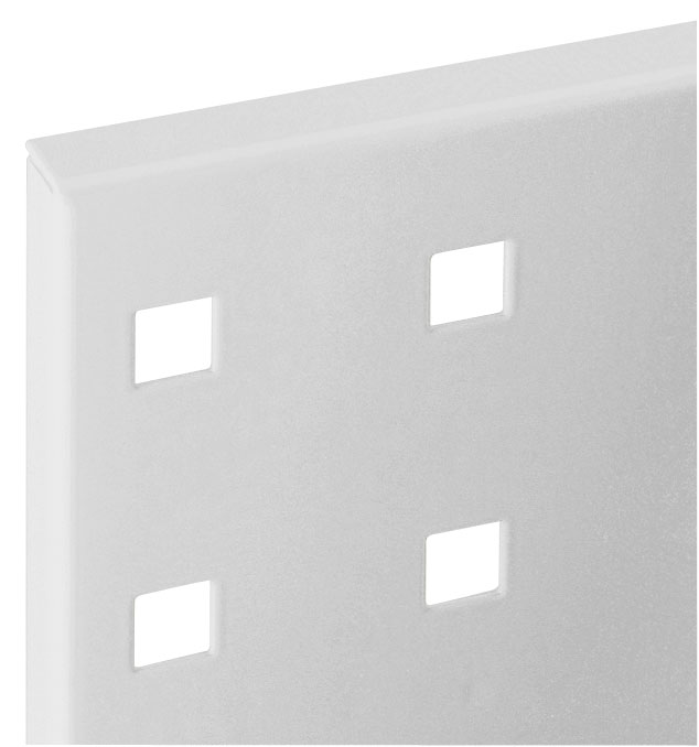 Produktbild der ®RasterPlan Lochplatte in Lichtgrau (RAL 7035), 500x450 mm. Vielseitig für Wand- und mobile Anwendungen, robust und kratzfest beschichtet.