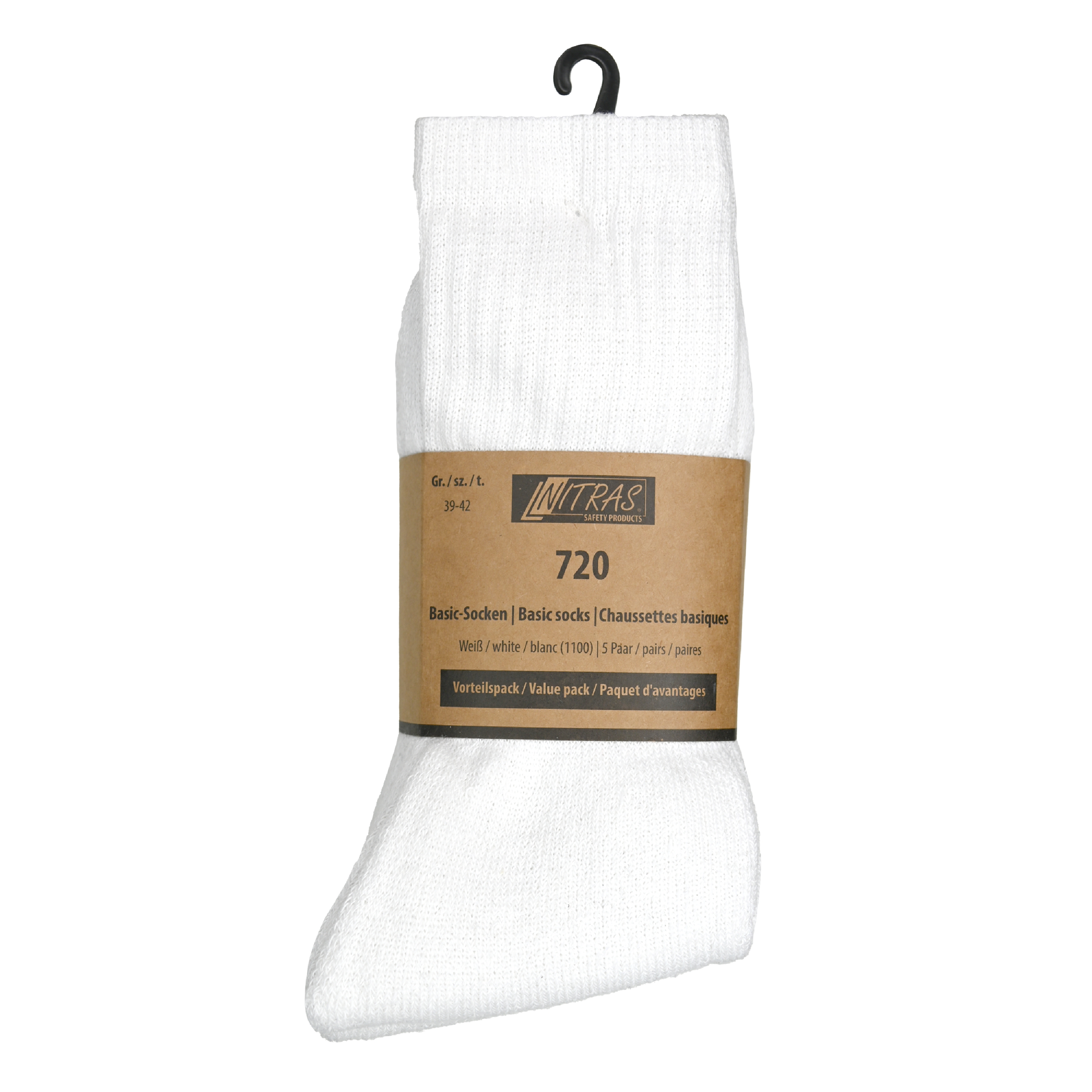 NITRAS Basic- Socken, Baumwolle/ Polyester/ Elasthan, weiß