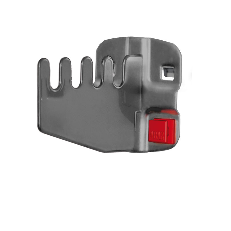 Der ABAX® Sägenhalter in Anthrazitgrau bietet flexible, werkzeuglose Montage für 4 Sägen, ideal für das ®RasterPlan System von Kappes. GS-geprüft und sicher.