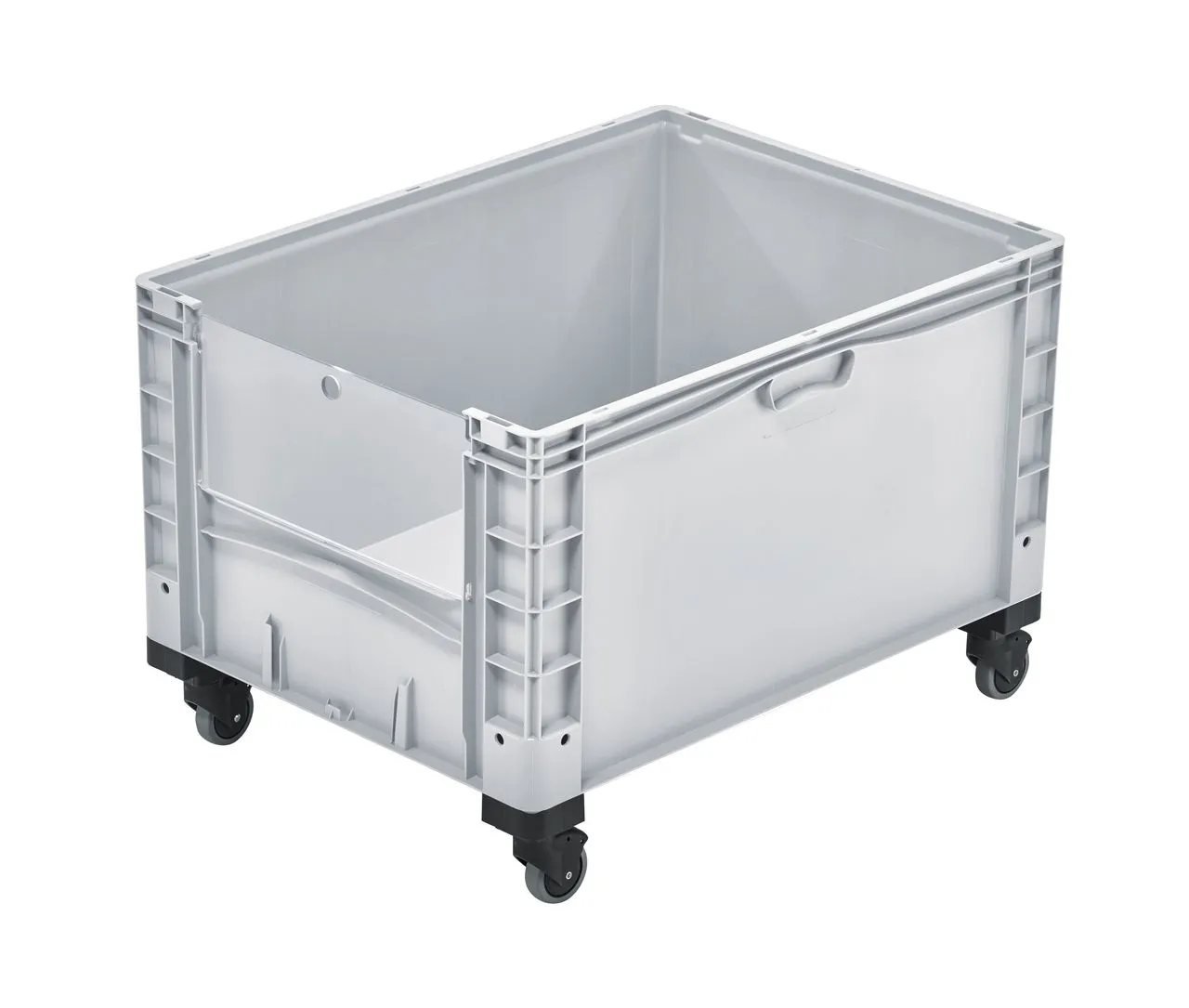 Der Bekuplast Gro?beh?lter mit R?dern (800x600x560 mm) bietet 168 Liter Volumen, robuste PP-C Bauweise und Mobilit?t f?r effiziente Lagerung und Transport.