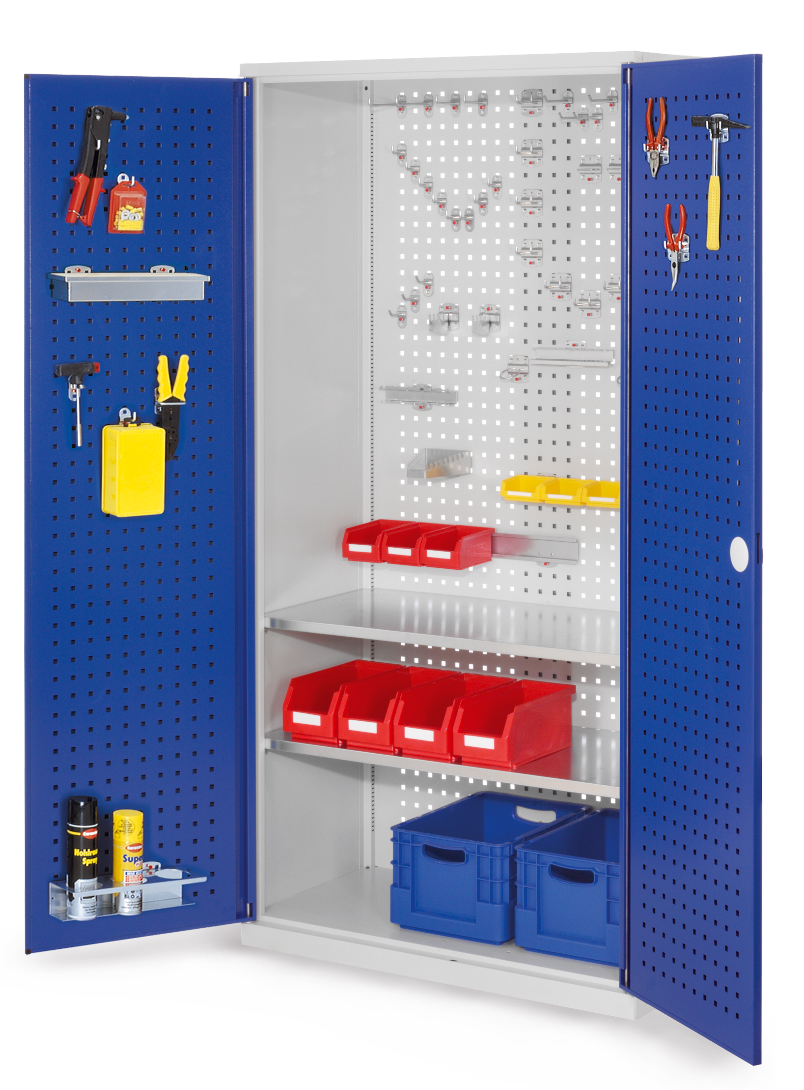 Der ®RasterPlan Werkzeugschrank Modell 5 500 von Kappes Systeme GmbH bietet robuste Stahlkonstruktion, flexible Innenausstattung und hohe Sicherheit für Werkzeuge.