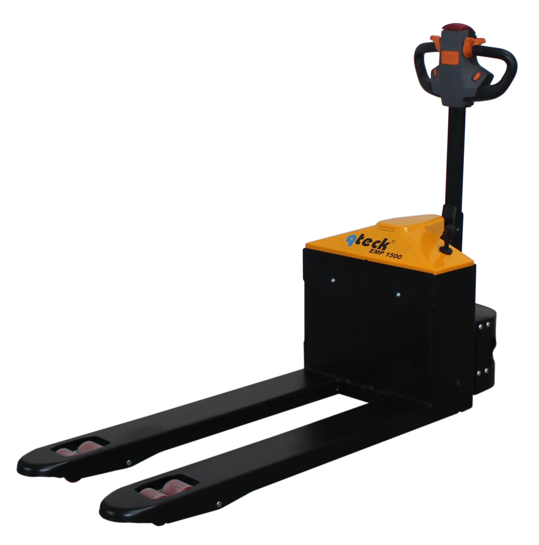 Elektrischer Hubwagen EMP 1500 von qteck GmbH: Ergonomisch, 1500 kg Traglast, leise PU-Bereifung, integriertes Ladeger?t, ideal f?r effiziente Logistikprozesse.