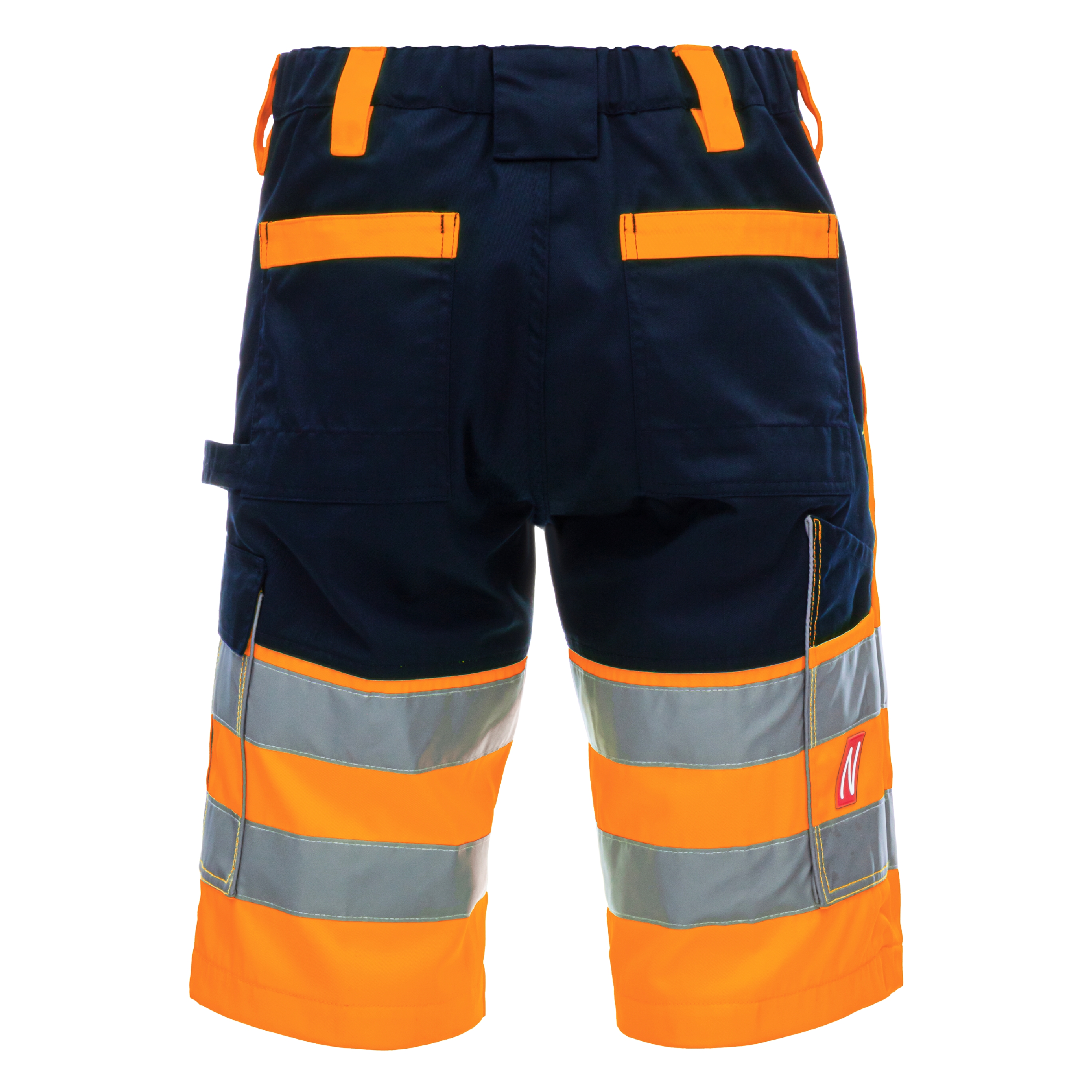 NITRAS MOTION TEX VIZ, Warnschutz - Arbeitshose, kurz, EN ISO 13688, EN ISO 20471 neonorange