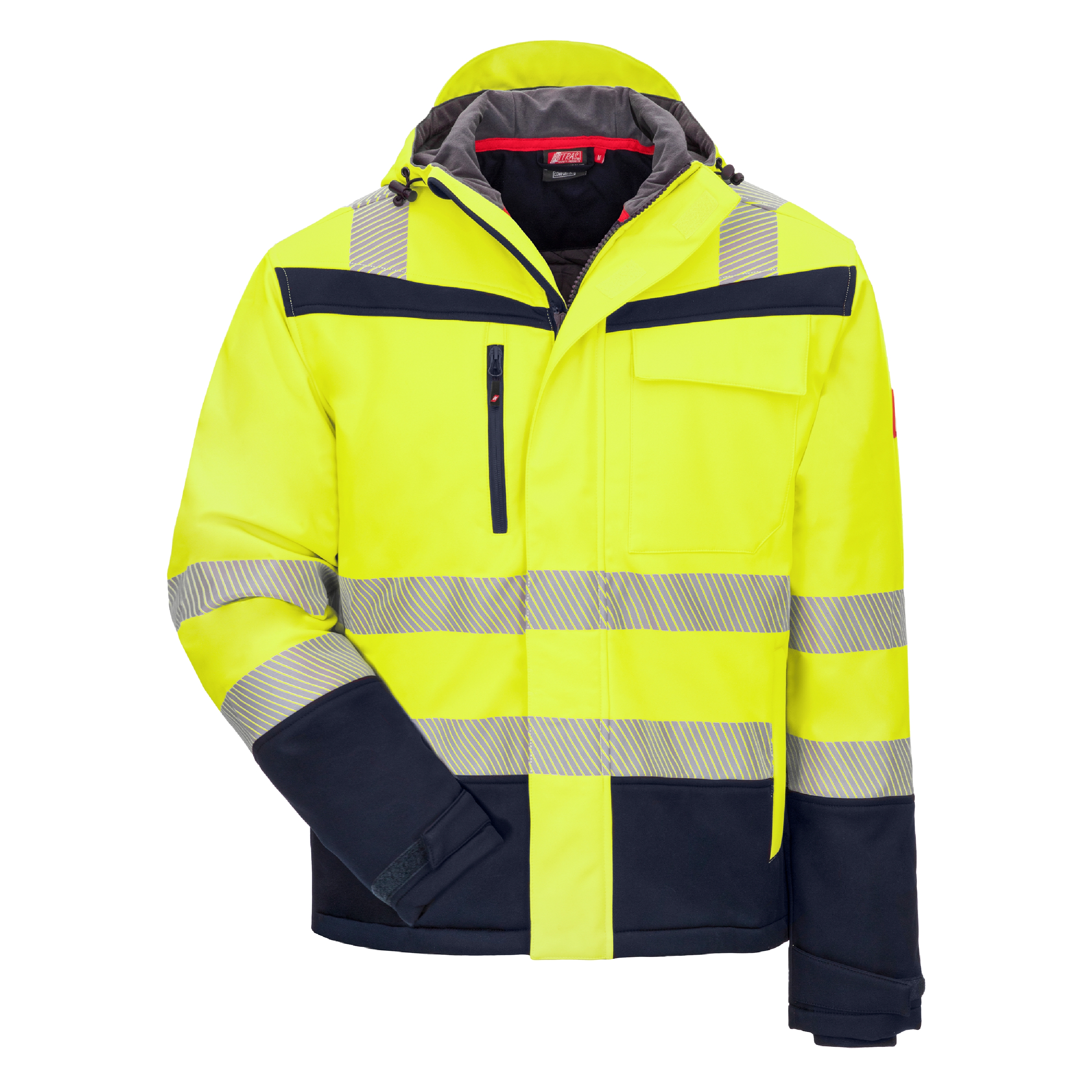 NITRAS MOTION TEX VIZ PLUS, Winter-Warnschutz-Softshelljacke, neongelb / marine, EN ISO 20471