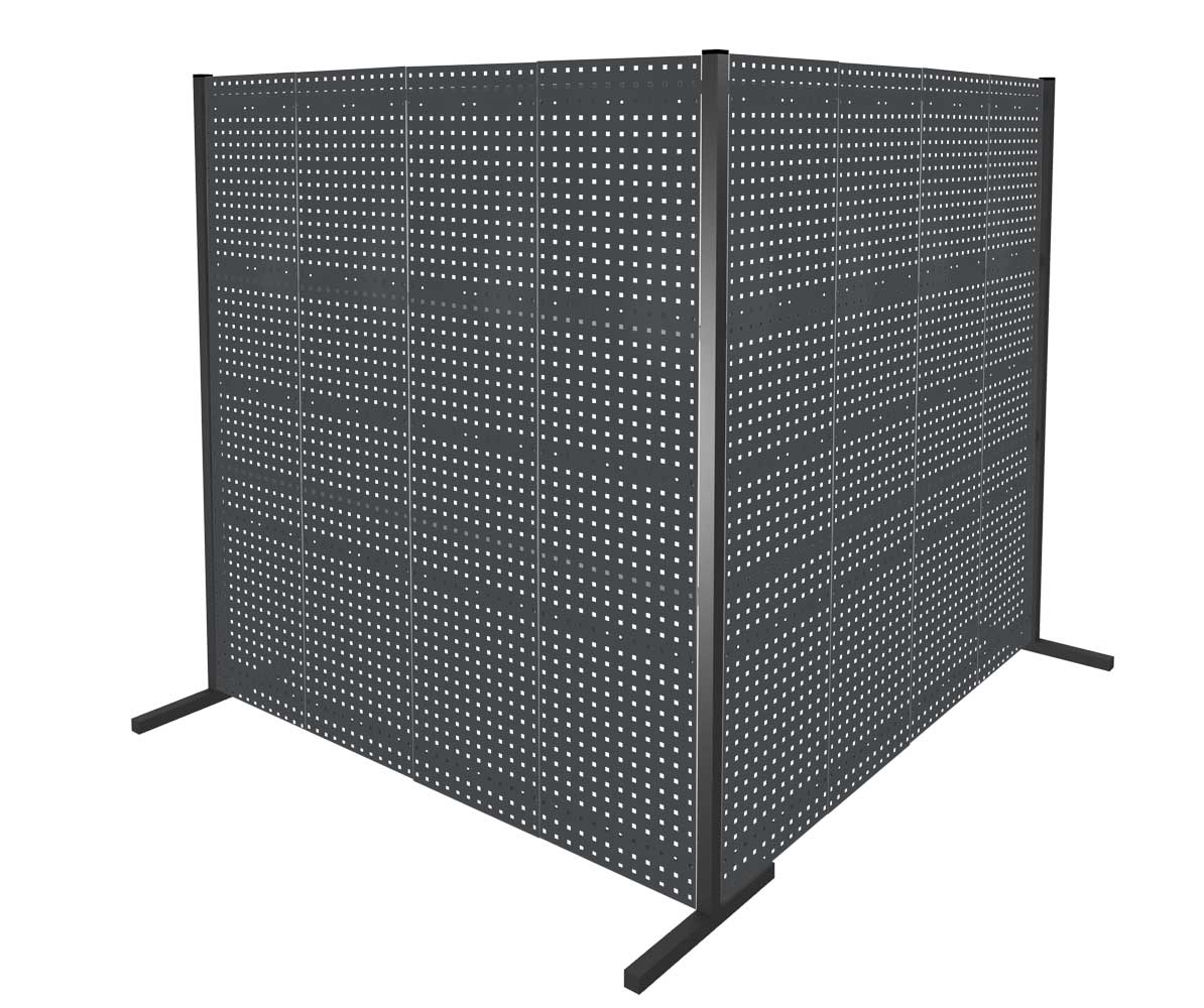 Das ®RasterPlan Trennwandsystem Doppelfeld 90° von Kappes Systeme GmbH bietet flexible, modulare Lösungen für industrielle Raumtrennung in RAL 7016.