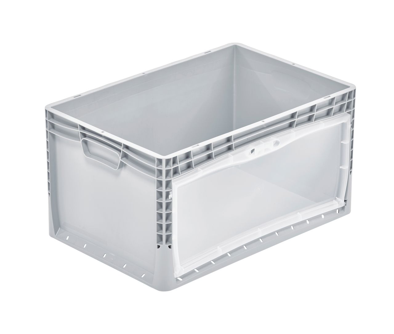 Shopbild Container lightline with opening and flap 600 x 400 x 320 mm Colour: grey, closed handle, flap L