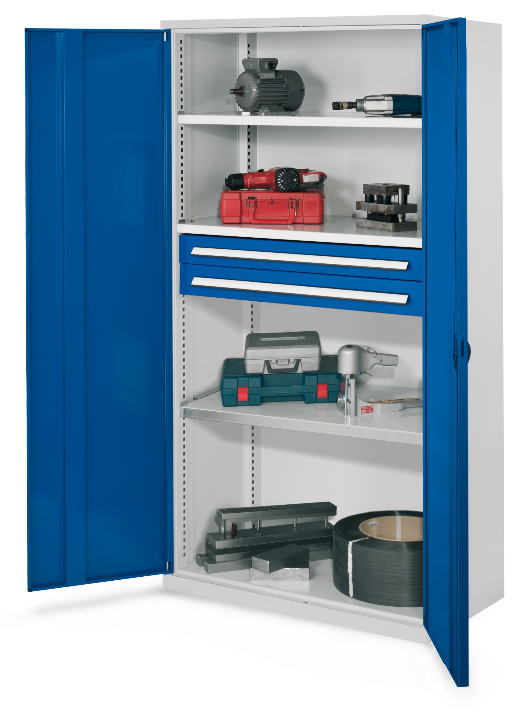 Der Schwerlastschrank Mod 45 von Kappes Systeme GmbH bietet robuste Lagerung für Industrieanwendungen mit 1,65 Tonnen Tragkraft und vielseitiger Innenausstattung.