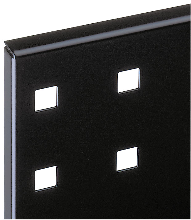 Produktbild der ®RasterPlan Lochplatte in Tiefschwarz, 2000x450 mm. Vielseitig einsetzbar, robust, ideal für Werkstätten. Hergestellt von Kappes Systeme GmbH.