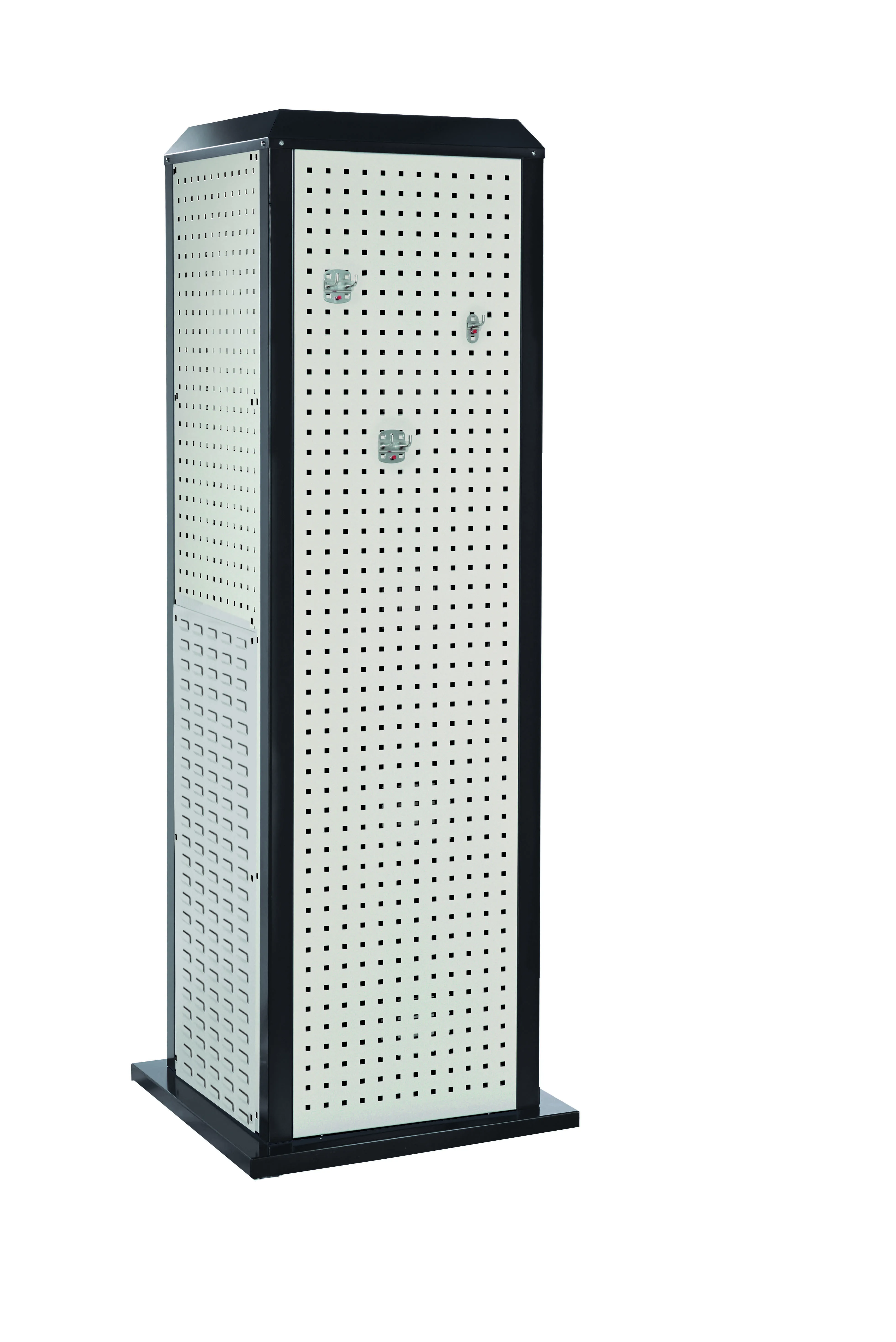 Der ?RasterPlan ToolTower Mod 31 von Kappes Systeme GmbH bietet flexible Werkzeuglagerung mit robuster Bauweise und anpassbaren Haltern in RAL 7035/7016.