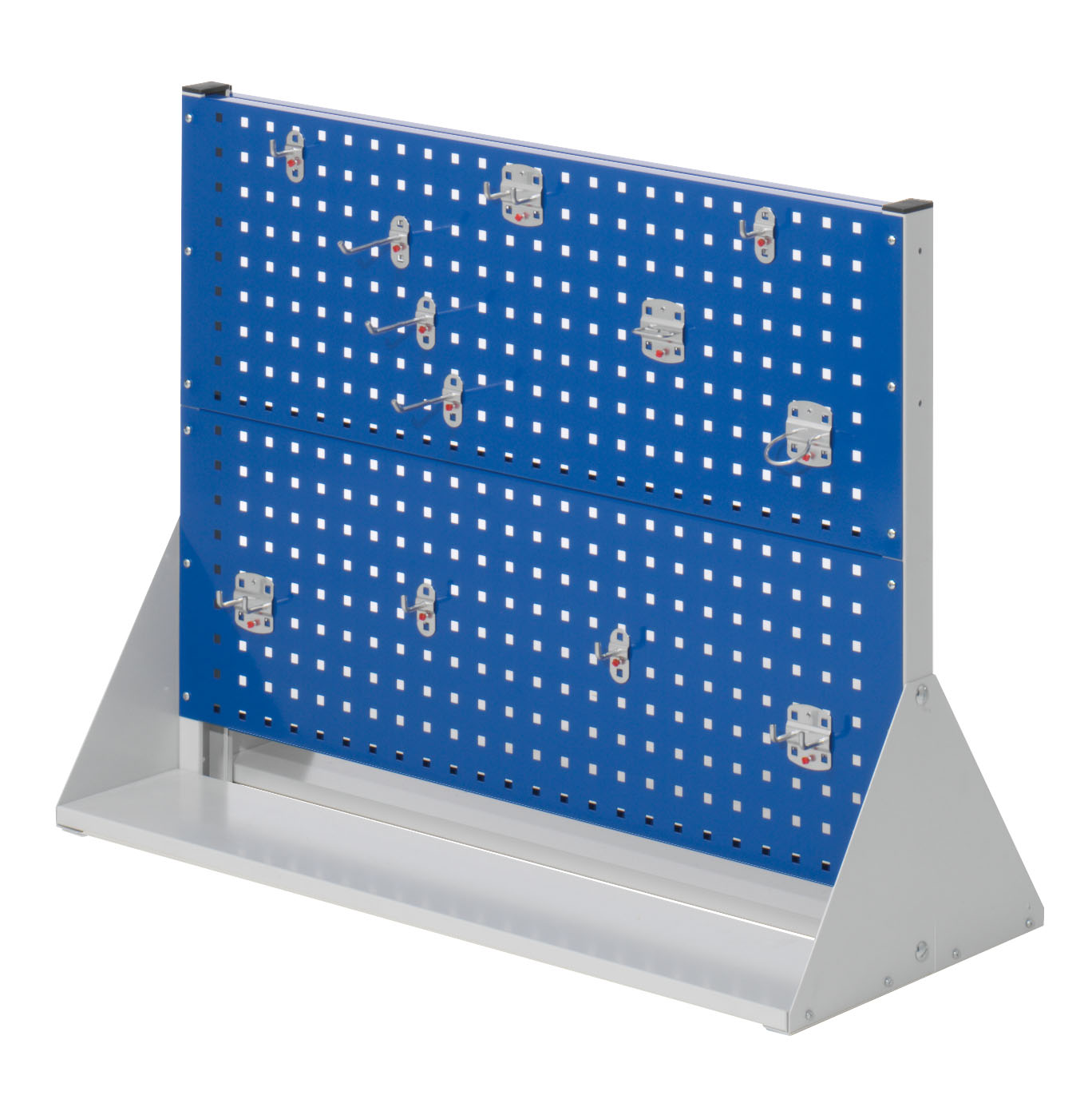 Die doppelseitige ®RasterPlan Stellwand Gr.2 (H760 x B1000 x T430 mm) von Kappes Systeme GmbH bietet effiziente Organisation und Flexibilität für Werkstätten.