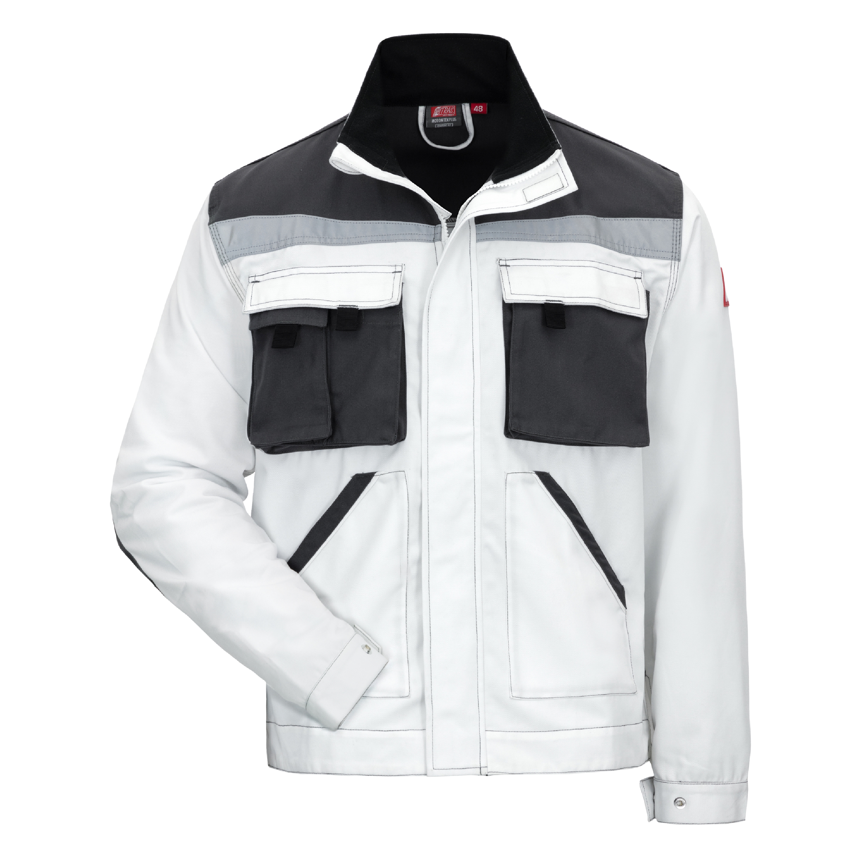 NITRAS MOTION TEX PLUS, Arbeitsjacke, weiß / grau, OEKO-TEX NITRAS MOTION TEX PLUS, Arbeitsjacke, weiß / grau, OEKO-TEX