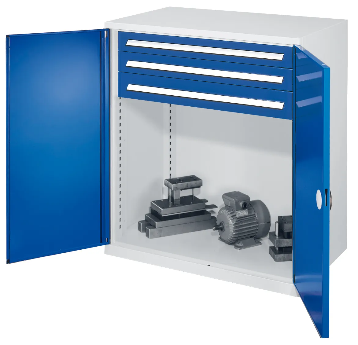 Schwerlast-Beistellschrank Modell 65 von Kappes Systeme: Robuste Stahlkonstruktion, verstellbare Fachb?den, vielseitige T?ren, hohe Sicherheit, ideal f?r Industrie.