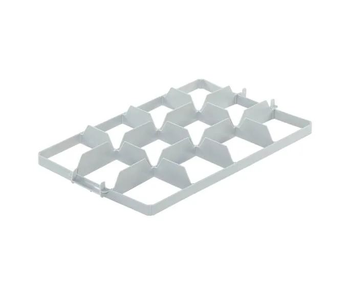 Gläsereinsatz von Bekuplast: Passgenau für Euro-Norm-Behälter, leicht (340 g), robust aus PP-C, für sicheren Glaswarentransport. Maße: 554 x 354 x 58 mm.