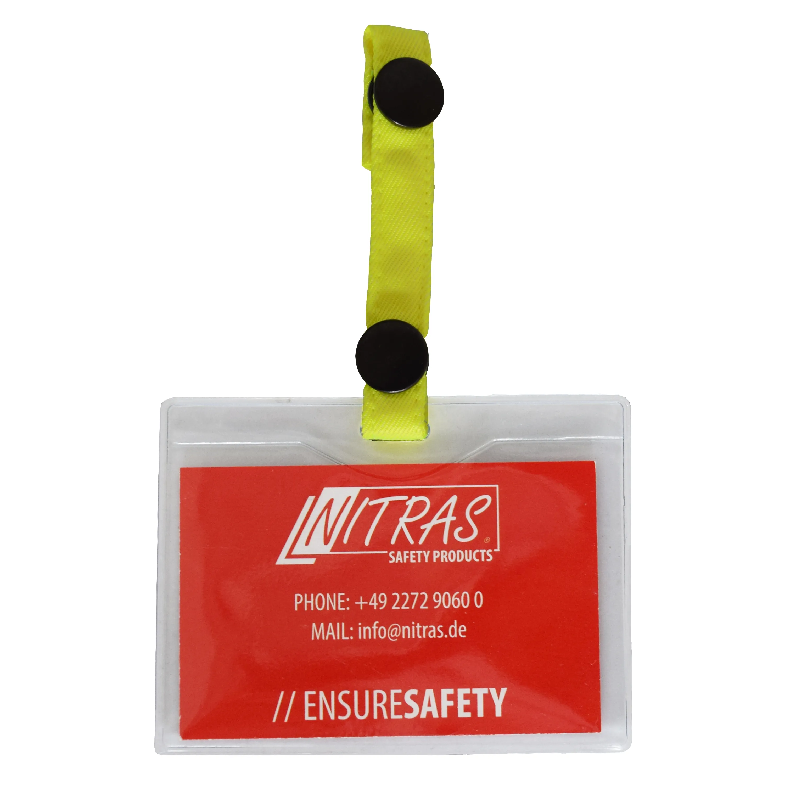 NITRAS Ausweish?lle in Neonfarbe, 7x10 cm, aus robustem Polyester/Kunststoff, einfach an Schlaufe zu befestigen, ideal f?r erh?hte Sichtbarkeit.