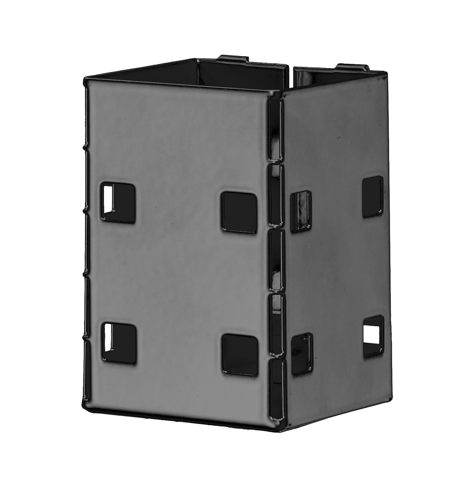 ABAX® Stifteköcher in Anthrazitgrau, 63x70x110 mm, kompatibel mit ®RasterPlan Werkzeughaltern, bietet werkzeuglose Montage und hohe Flexibilität.