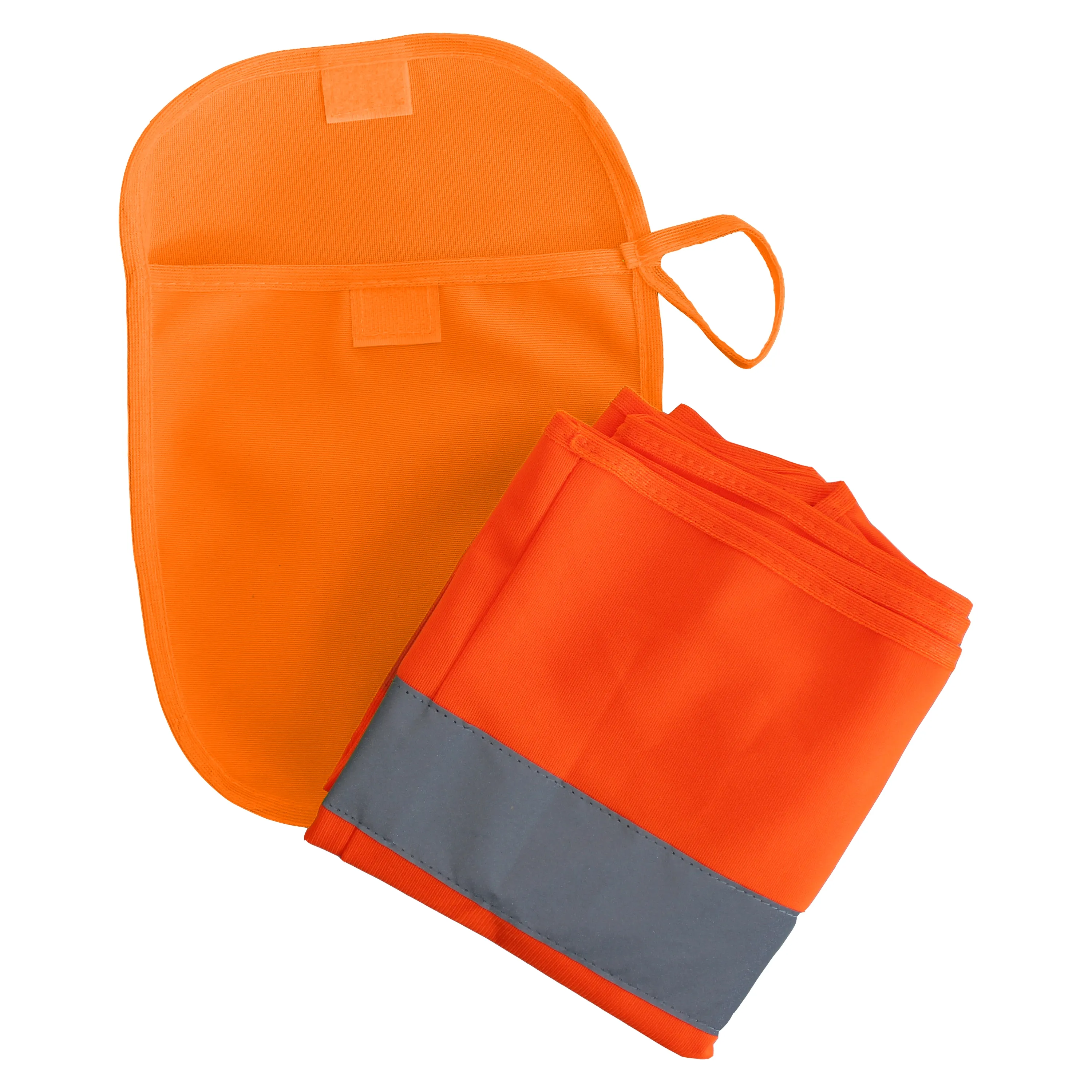 Die NITRAS Warnwestentasche in leuchtendem Neonorange, aus robustem Polyester, bietet kompakte Aufbewahrung f?r Warnwesten, ideal f?r Auto und Baustelle.