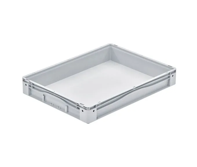 Bekuplast Eurobeh?lter 800x600x120 mm: Robuste, geschlossene Lager- und Transportl?sung aus langlebigem PP-C, 49L Volumen, graue Farbe, 42 St?ck pro VPE.