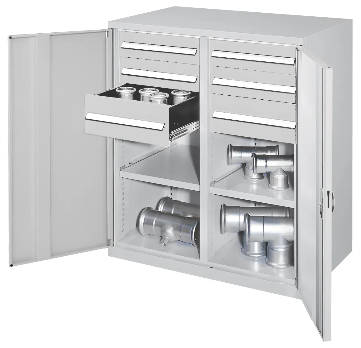 Der Schwerlast-Beistellschrank Modell 71 von Kappes Systeme bietet robuste Stahlkonstruktion, flexible Innenausstattung und hohe Sicherheit f?r effiziente Organisation.