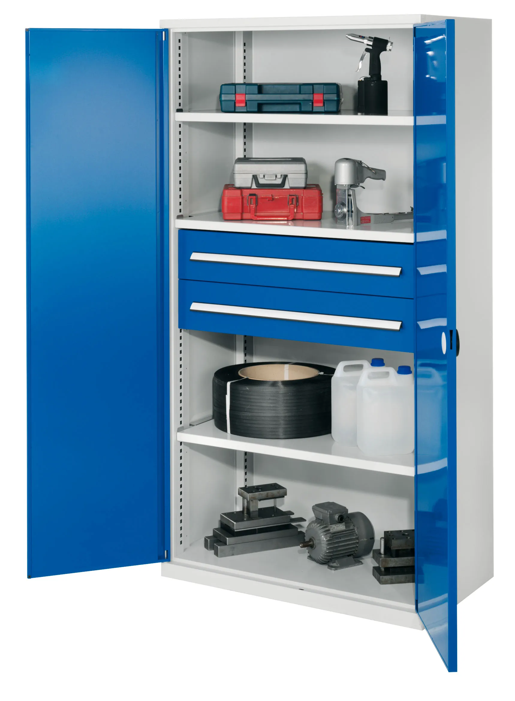 Der Schwerlastschrank Mod 42 von Kappes Systeme: Robuste Stahlkonstruktion, 1,65 t Tragkraft, verstellbare Fachb?den, schlagfeste Beschichtung, ideal f?r Industriekunden.