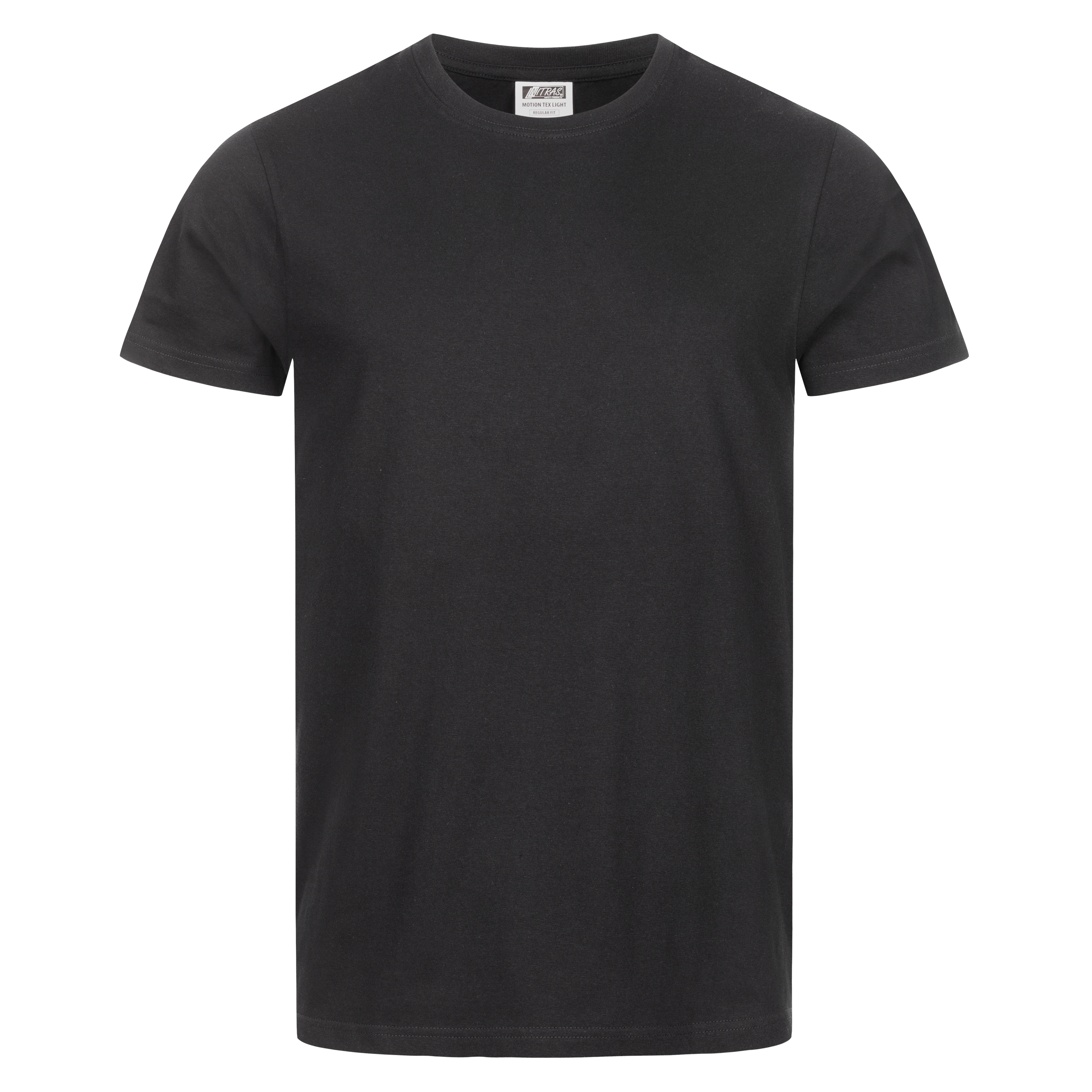 NITRAS MOTION TEX LIGHT, T-Shirt, vorgewaschen, Rundhals, ohne Seitennaht, kardierte Baumwolle, schwarz (Farbcode:1000), 145 g/qm, STANDARD 100 by OEKO-TEX®