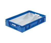 Einsatzbehälter silverline 560 x 178 x 80 mm - 1/2-Unterteilung, längs  Farbe: grau 401