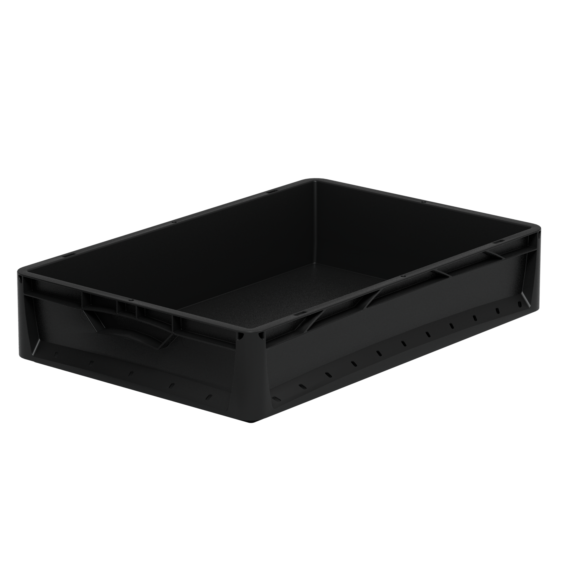 Behälter lightline geschlossen "Der Blaue Engel", geschlossener Griff 600x400x120 mm, Farbe schwarz