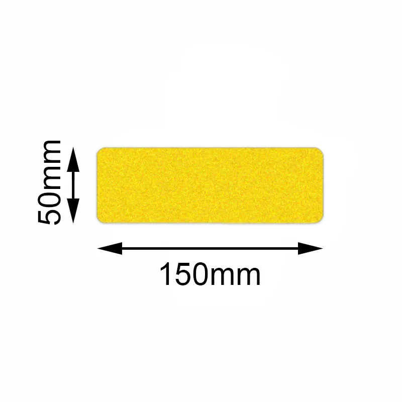 Produktbild zeigt rechteckigen, selbstklebenden Bodenmarkierer in Safety Gelb von Mehlhose Antirutschprodukte GmbH, ideal f?r sichere Lager- und Fahrwegkennzeichnung.