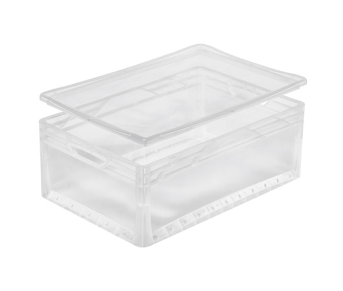 Der Auflagedeckel basicline/lightline von Bekuplast schützt robust und leicht (480 g) mit 600 x 400 mm aus langlebigem PP-C, ideal für Lager und Transport.