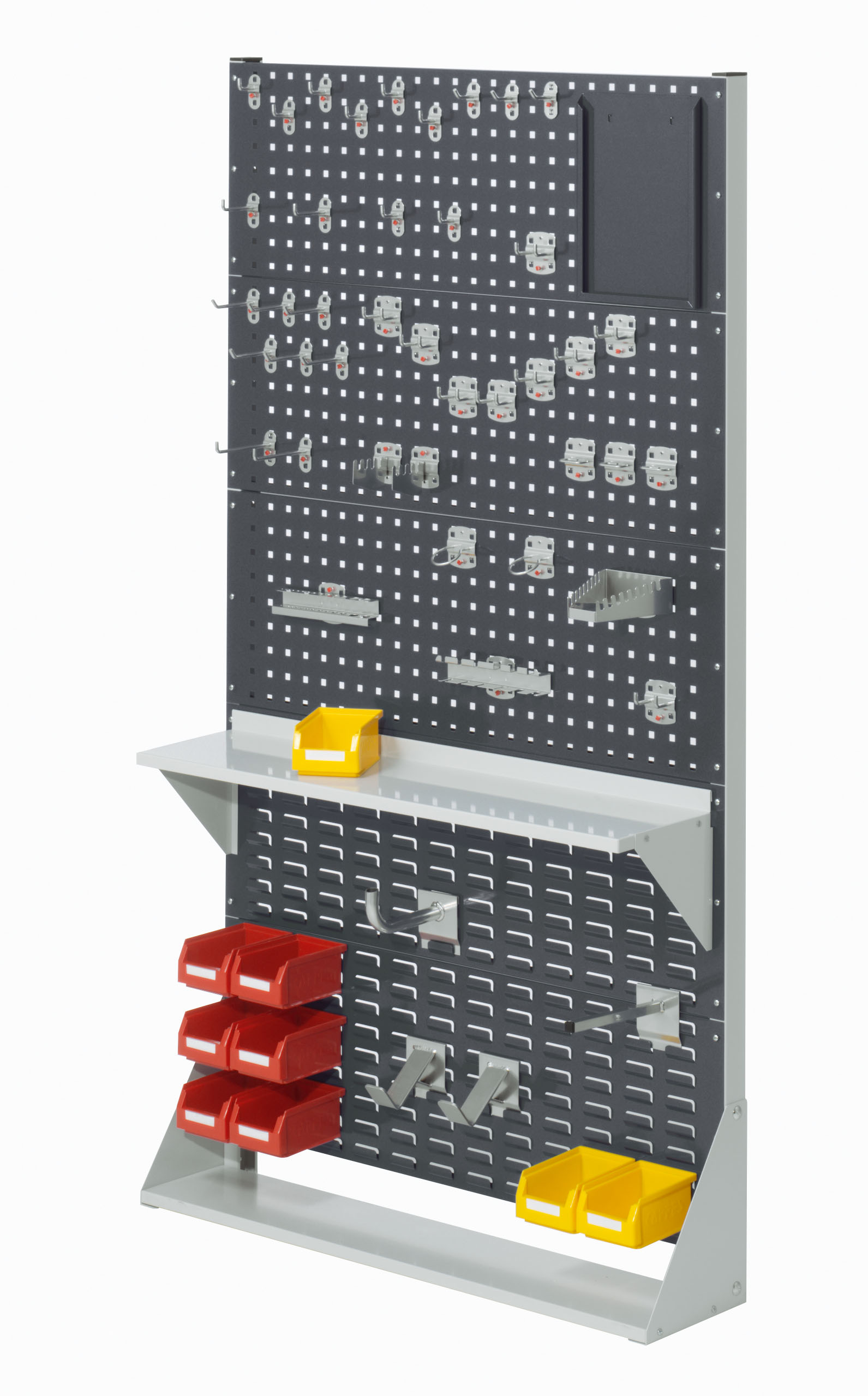Die einseitige ®RasterPlan Stellwand Gr.5 von Kappes Systeme GmbH bietet vielseitige Werkzeugaufbewahrung mit robustem Design und einfacher Montage. Maße: H1790 x B1000 x T240 mm.
