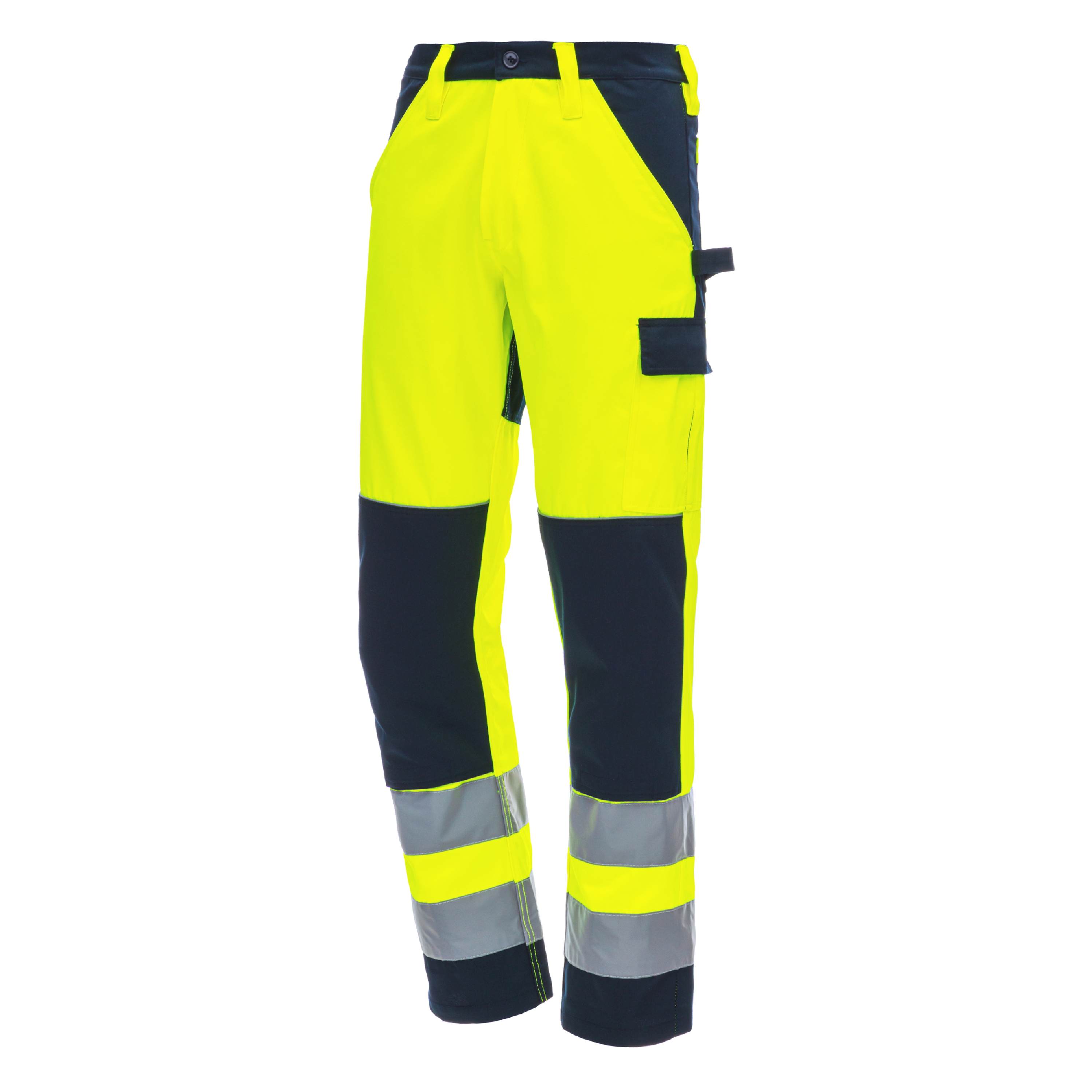 NITRAS MOTION TEX VIZ, Warnschutz - Arbeitshose, lang, EN ISO 13688, EN ISO 20471 neongelb