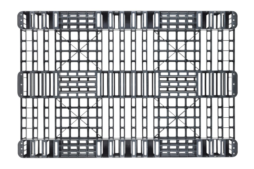 Kunststoff Europaletten SL1 1200 x 800 x 120 mm, HDPE G basaltgrau 7mm – Ansicht 5