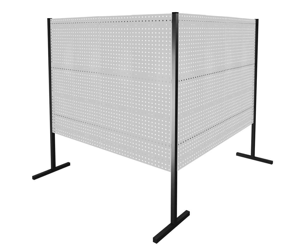 Das ®RasterPlan Trennwand Doppelfeld 90° von Kappes Systeme GmbH ist eine flexible, robuste Trennwandlösung für industrielle Umgebungen, 2000x1500 mm, RAL 7035.