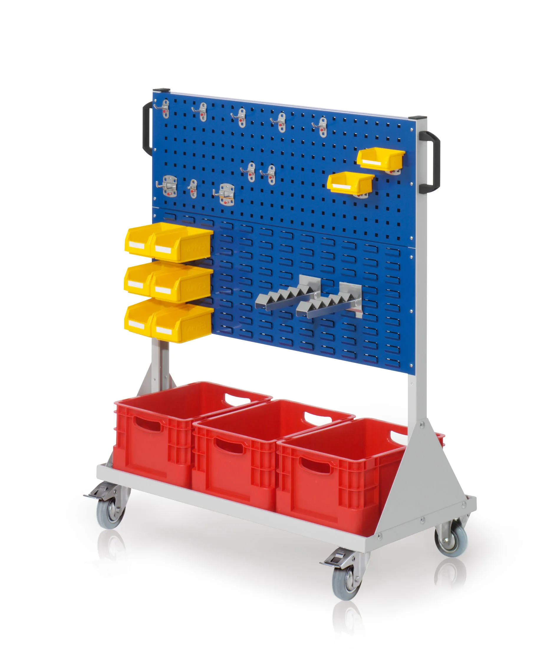 Das RasterMobil Gr. 3 von Kappes Systeme ist ein vielseitiger, rollender Werkzeug- und Materialwagen mit modularer Anpassung und robuster, kratzfester Beschichtung.