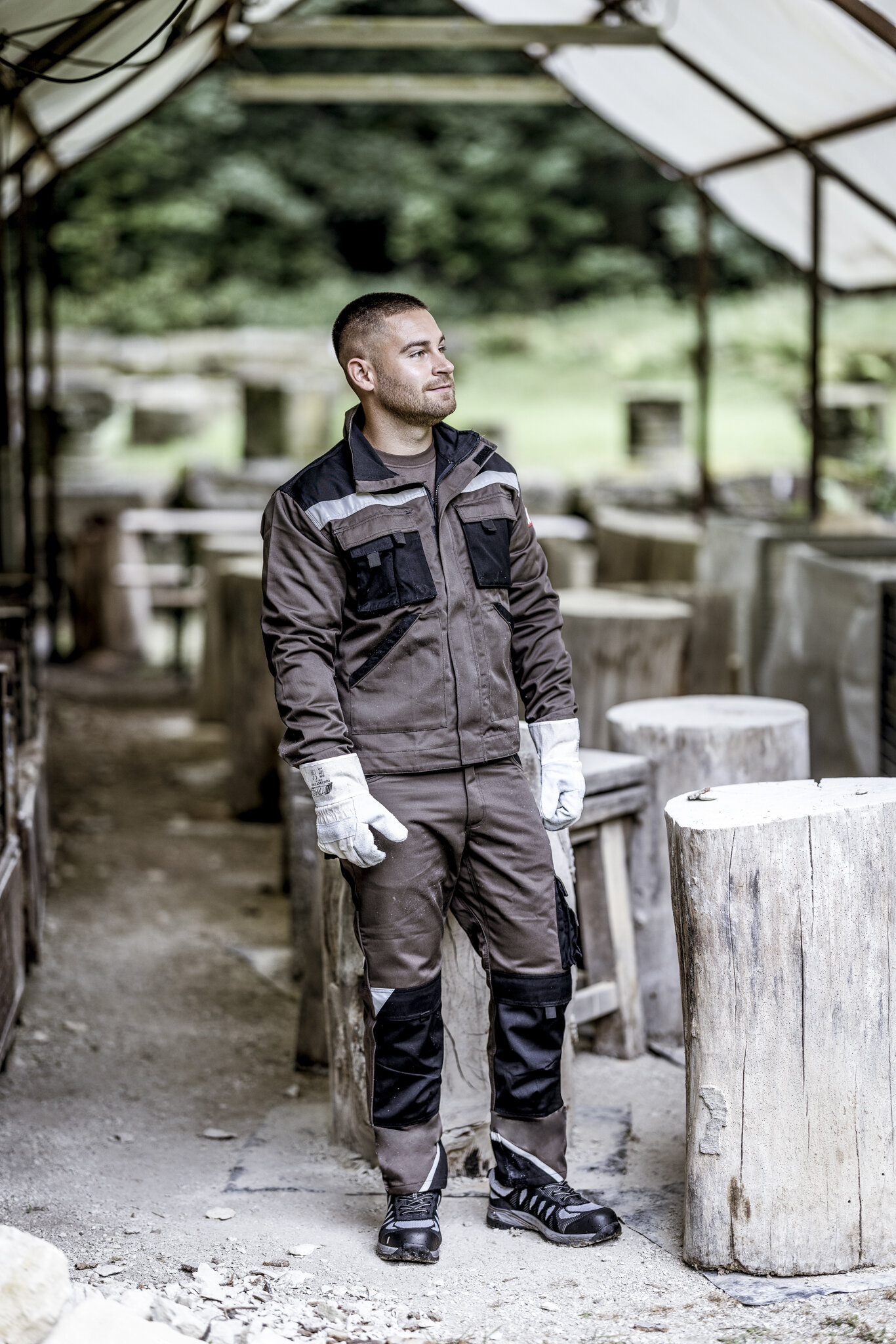 NITRAS MOTION TEX PLUS, Arbeitsjacke, braun / schwarz, OEKO-TEX